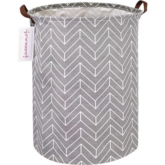 Large Storage Basket,Laundry Hamper/Bathroom/Home Decor/Collapsible Round Bin - Picture 1 of 8